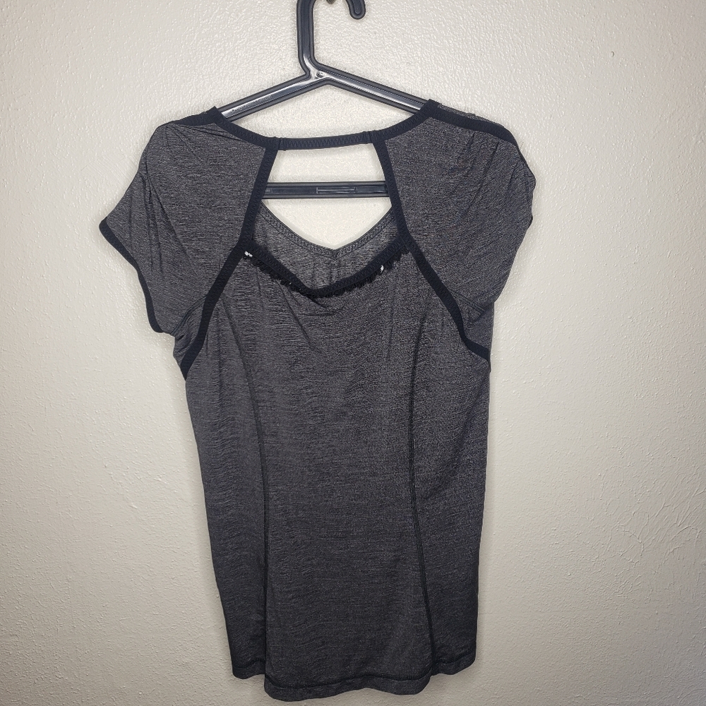 Lululemon Grey Open Back Short Sleeve - Picture 2 of 2